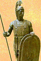 Римский легионер в полном боевом вооружении (большой щит, копье, короткий меч)